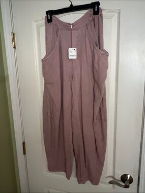 Free People Dusky Rose Wide-Leg Jumpsuit